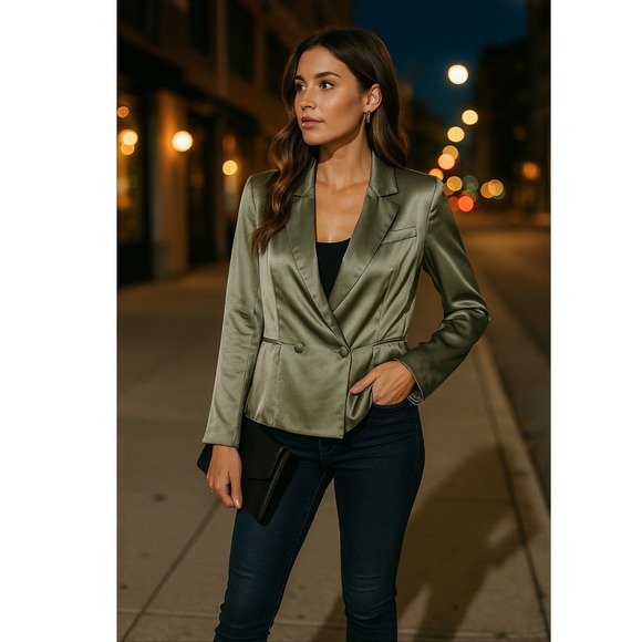 Vici Jackets & Blazers - VICI Women's Satin Blazer‎ - Small  - Sage